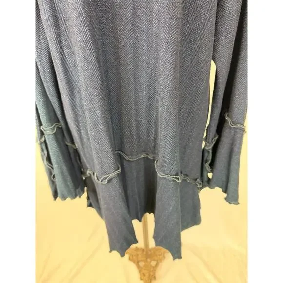 Giselle Shepatin Navy Blue Herringbone Knit Jacket Womens XL #5-0169 Art To Wear - Picture 9 of 10